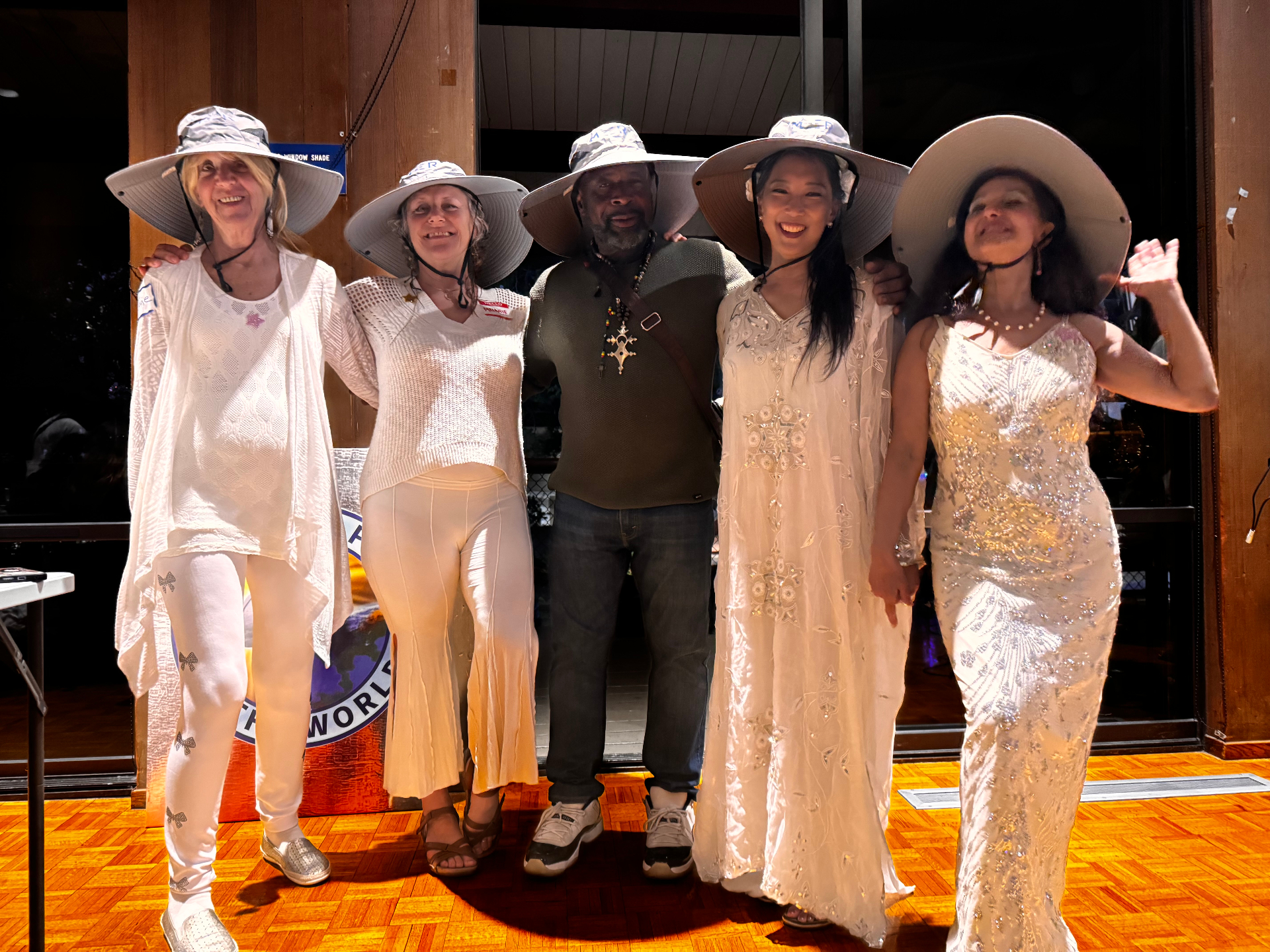 MEER supporters dressed in white at Reflection Party #9 fundraiser near San Francisco, California